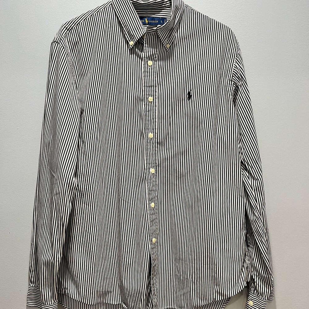 Ralph Lauren Mens XL/TG Brown Check Long Sleeve Button Shirt Small Green Pony - Picture 6 of 6